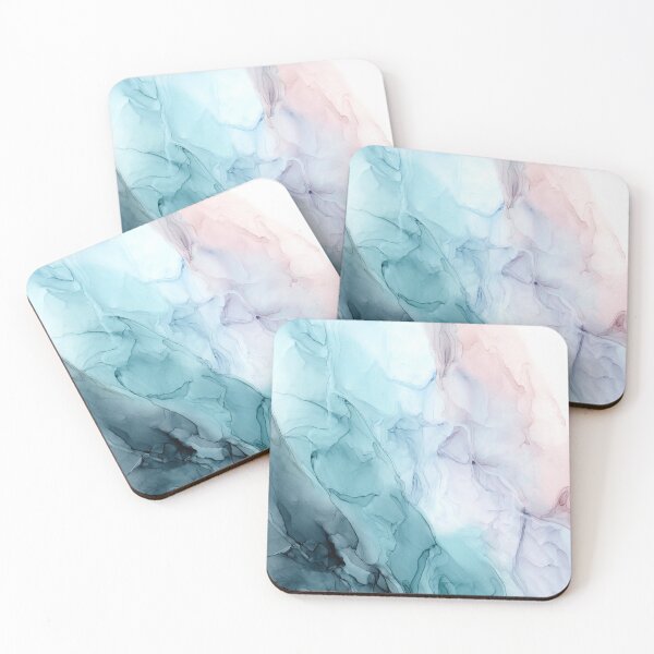 Beachy Pastel Flowing Ombre Abstract 1 Coasters (Set of 4)