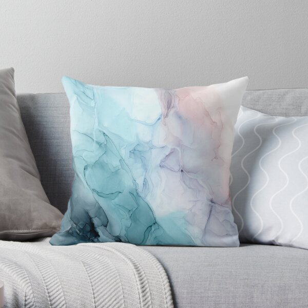 Beachy Pastel Flowing Ombre Abstract 1 Throw Pillow