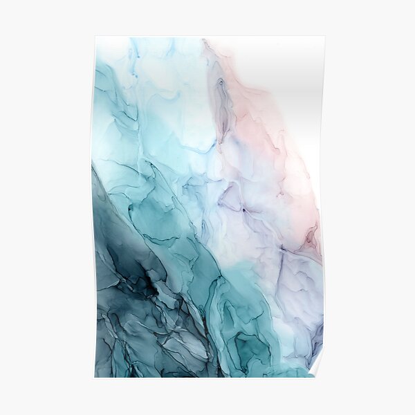 Beachy Pastel Flowing Ombre Abstract 1 Poster