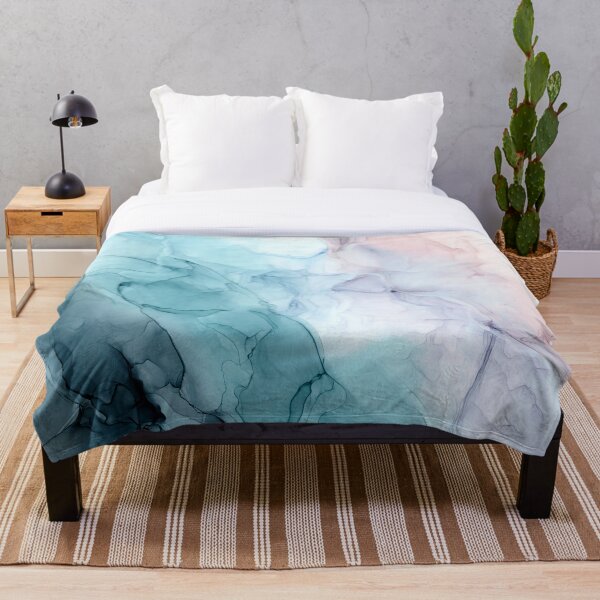 Beachy Pastel Flowing Ombre Abstract 1 Throw Blanket