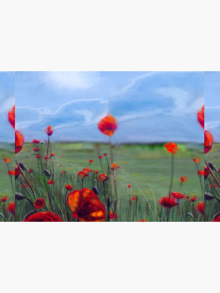 Poppy field painting Lest we forget by Julieford