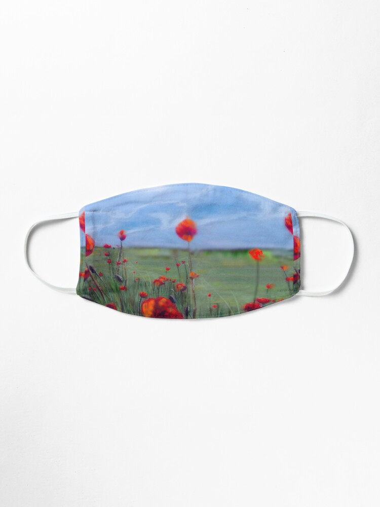 Alternate view of Poppy field painting Lest we forget Mask