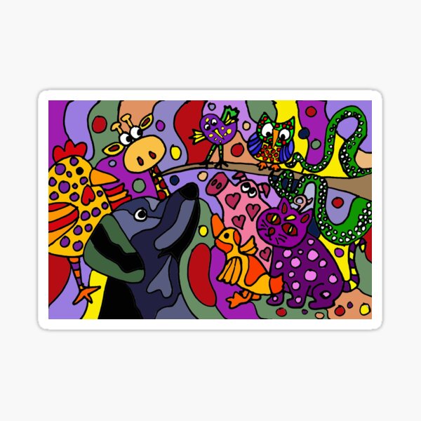 Item preview, Funny Colorful Animals Abstract designed and sold by Nature's Fancy.