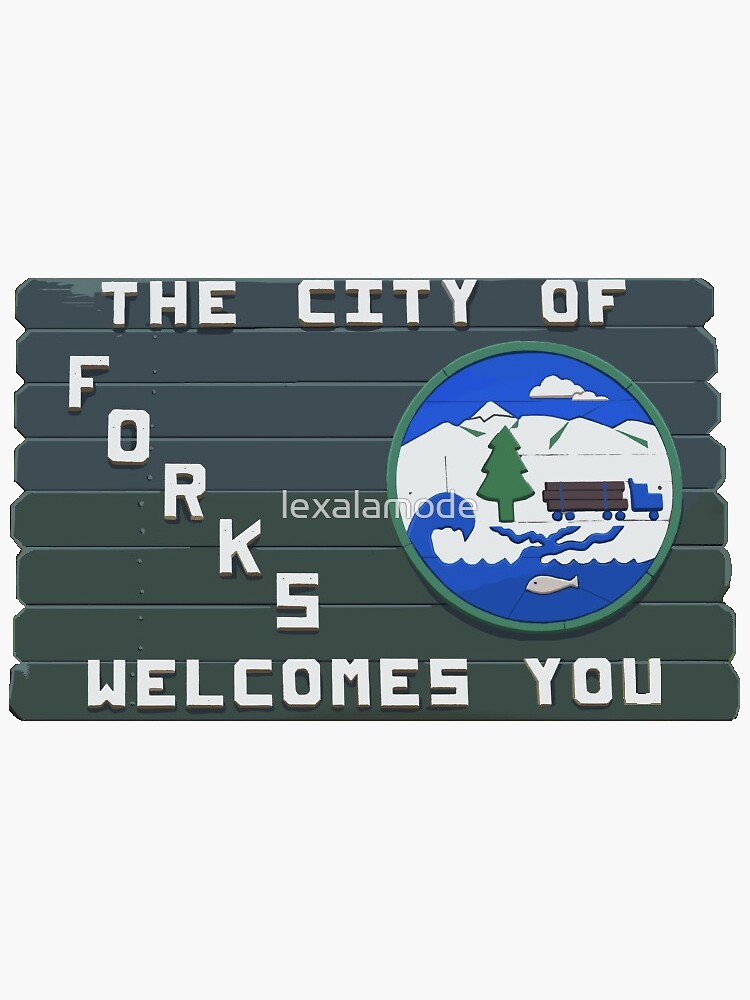"forks washington sign twilight" Sticker for Sale by lexalamode Redbubble