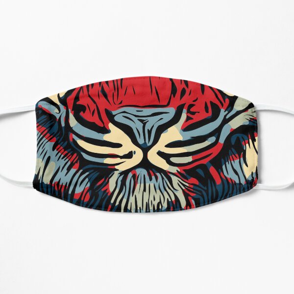 Tiger Head In Red And Blue Mask