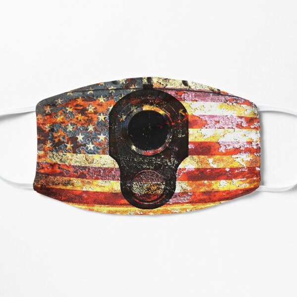 M1911 Colt 45 On Rusted American Flag Flat Mask