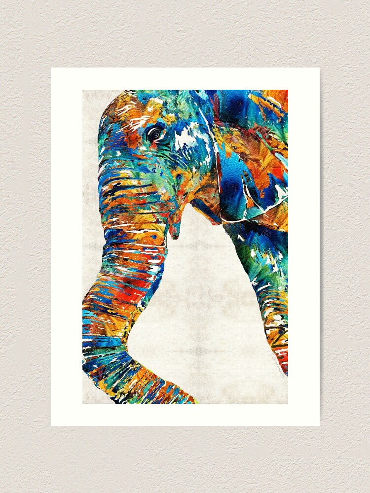 Colorful Elephant Art By Sharon Cummings Art Print By