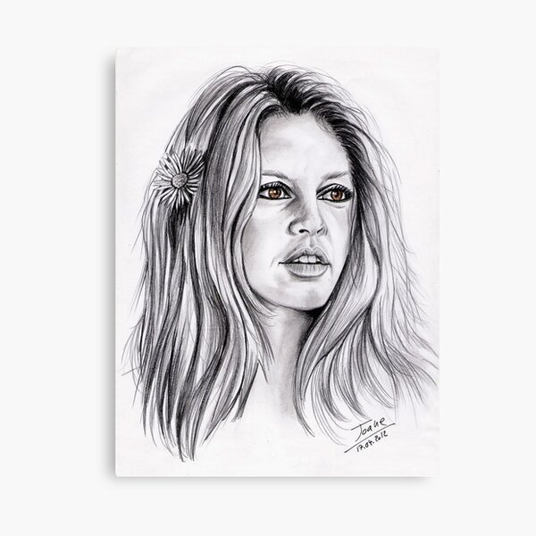 Brigitte Bardot, initiales BB Impression sur toile