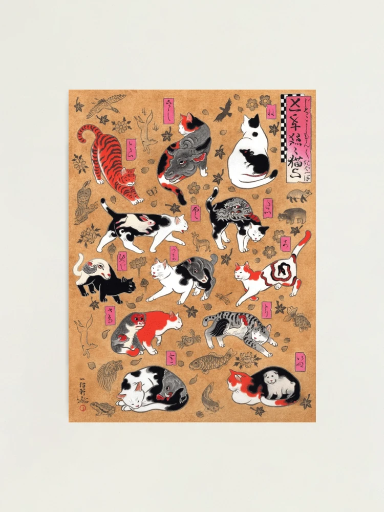 手作額付き銅版画　title「Acoustic Kitty」 藤田嗣治 エッチング（銅版画） 猫（アラシェル） 1929年 「A
