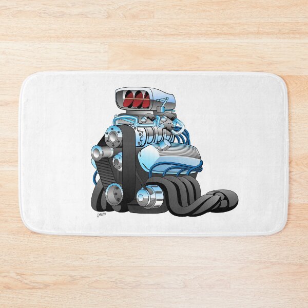 Item preview, Hotrod Racing Car Engine Cartoon Illustration designed and sold by hobrath.
