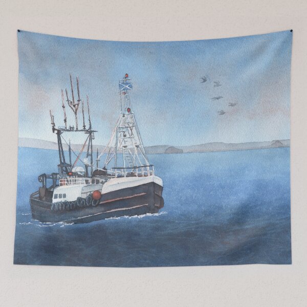 Item preview, Fishing Boat in the Firth of Forth designed and sold by Moti Black.
