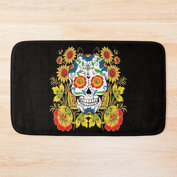 Item preview, Yellow Floral Sugar Skull Day Of The Dead designed and sold by Atteestude.