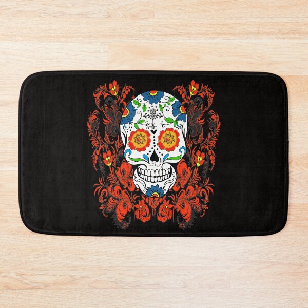 Item preview, Orange Floral Sugar Skull Day Of The Dead designed and sold by Atteestude.