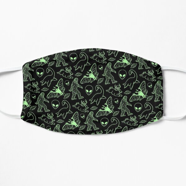 Cryptid Pattern (Green Lines) Flat Mask
