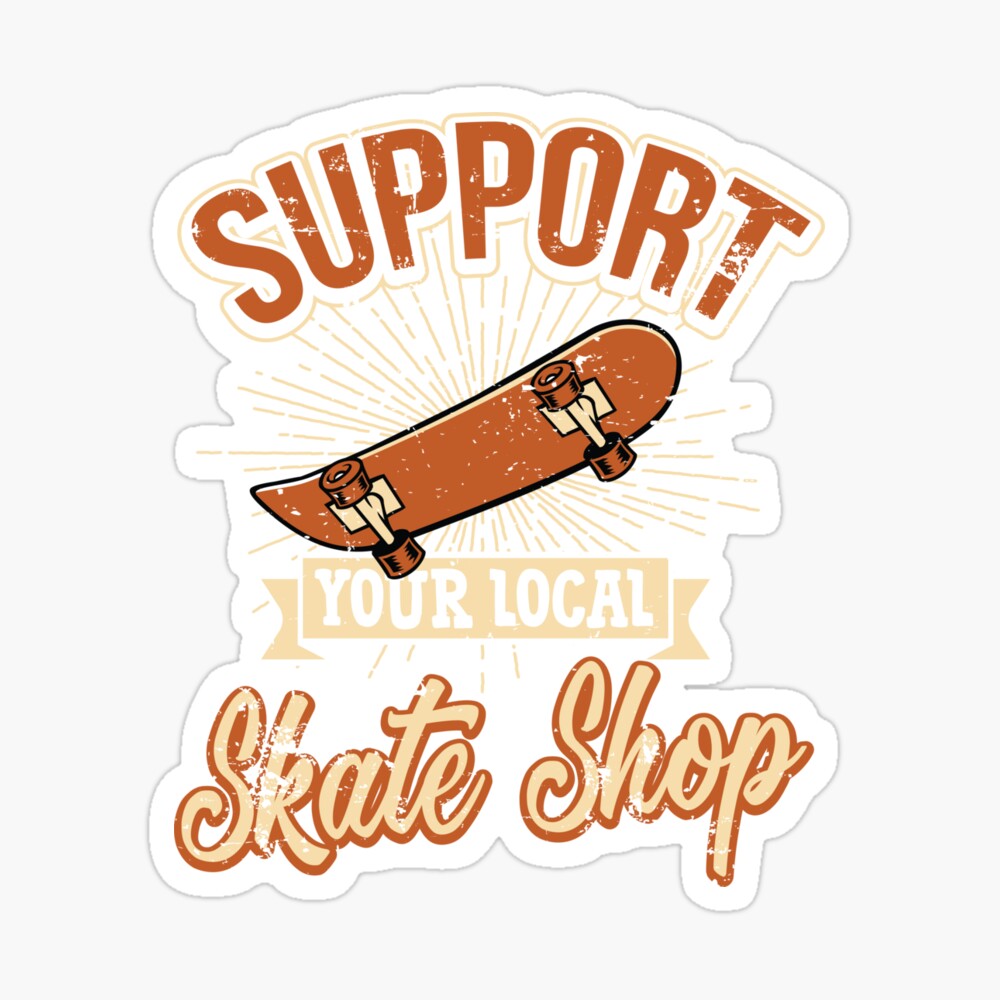 Support Local Skate Shop Skateboard Longboard Retro Design" Kids T-Shirt for Sale by GetRightGoods |
