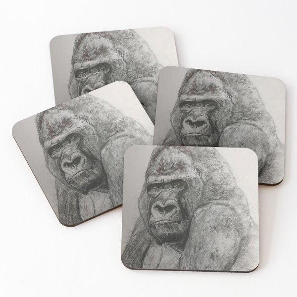 Item preview, Lowland gorilla in charcoal designed and sold by PaulBenbowArt.