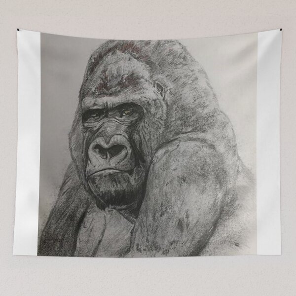Item preview, Lowland gorilla in charcoal designed and sold by PaulBenbowArt.