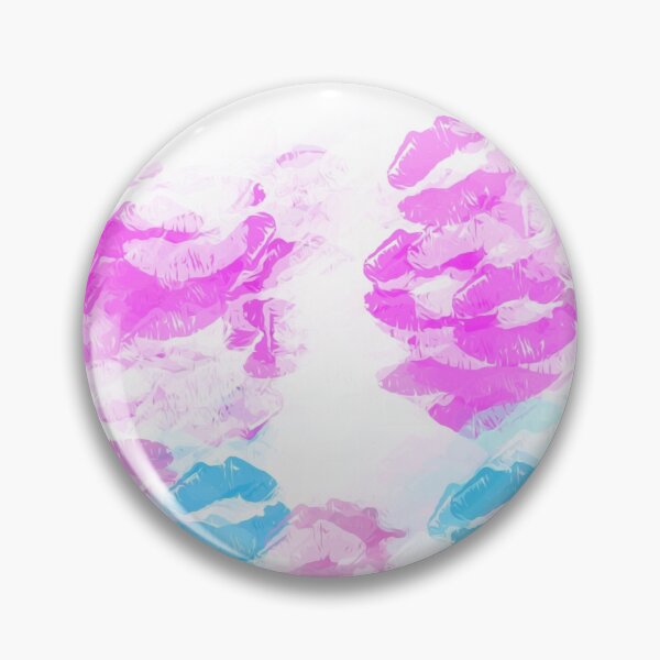 Item preview, kisses lipstick pattern abstract background in pink and blue designed and sold by Mrvell.