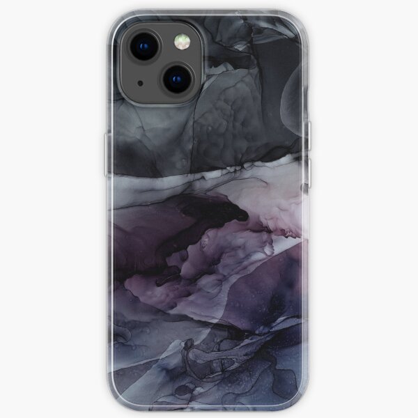 Moody Dark Chaos Inks Abstract iPhone Soft Case