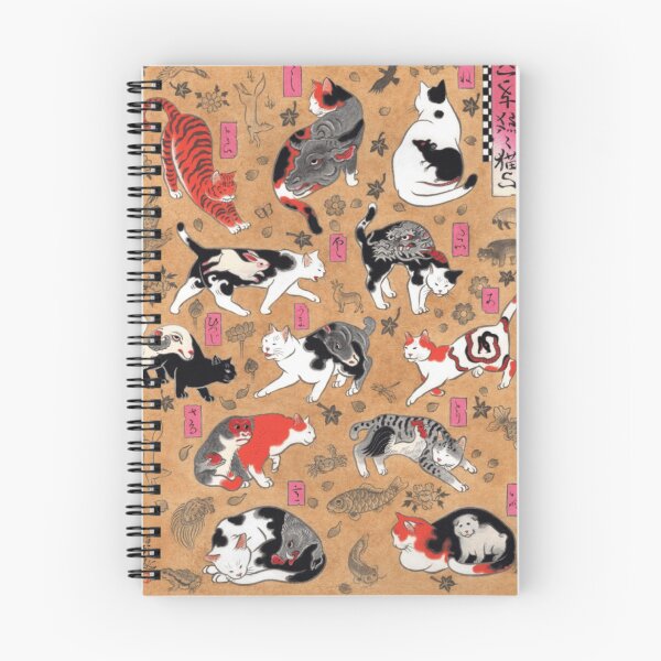 Item preview, Antique Japanese Woodblock Print Cats with Tattoos ~ Cat Tattoo Flash designed and sold by Epitome Girl.