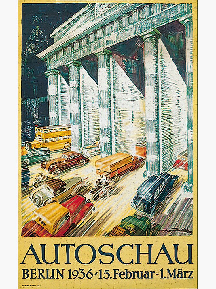 "Auto Show..Berlin 1936" Sticker by edsimoneit Redbubble