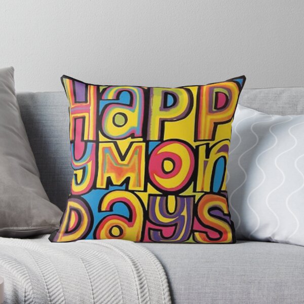 Happy Mondays Throw Pillow