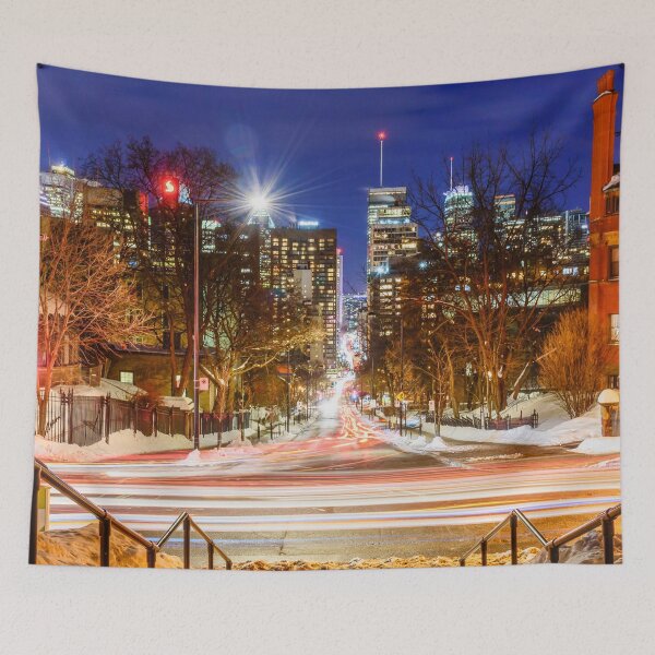 Item preview, Light trails downtown Montreal designed and sold by RezieMart.