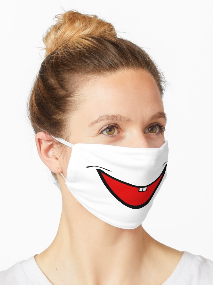 Masque Bouche De Dessin Anime Drole De Sourire Par Drakouv Redbubble