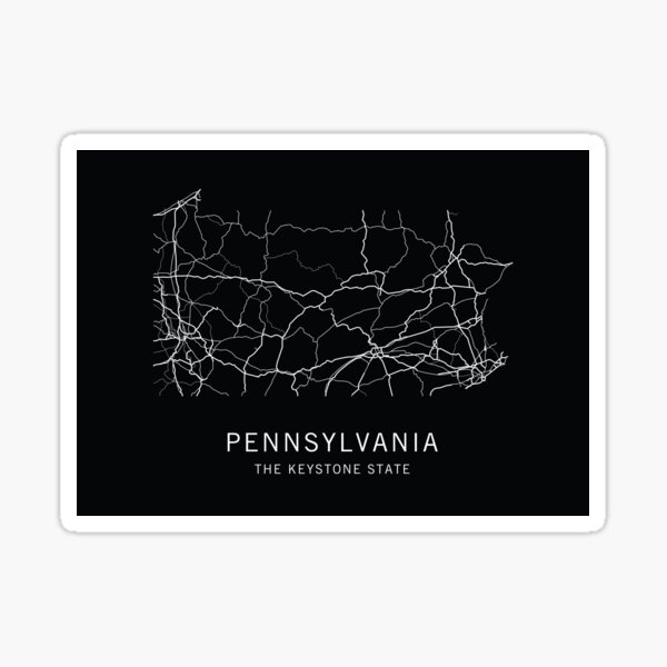 Pennsylvania State Road Map Sticker