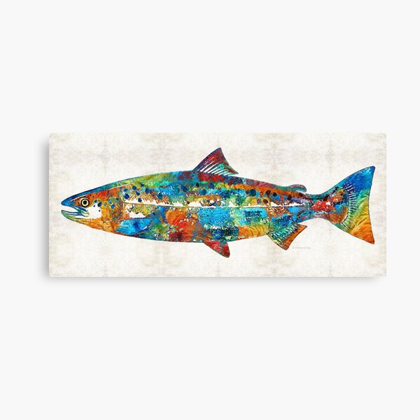 Fish Art Print - Colorful Salmon - By Sharon Cummings Canvas Print