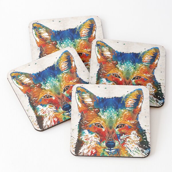 Aperçu de l'œuvre Renard coloré - Foxi - Par Sharon Cummings créée et vendue par Sharon Cummings Art.