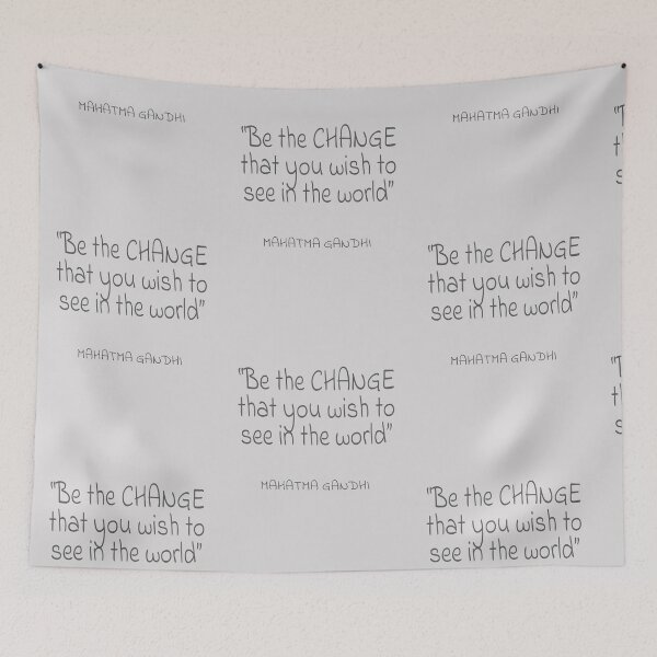 Item preview, Mahatma Gandhi "Be the CHANGE that you wish to see in the world." Gray Text Quote designed and sold by agsduy.