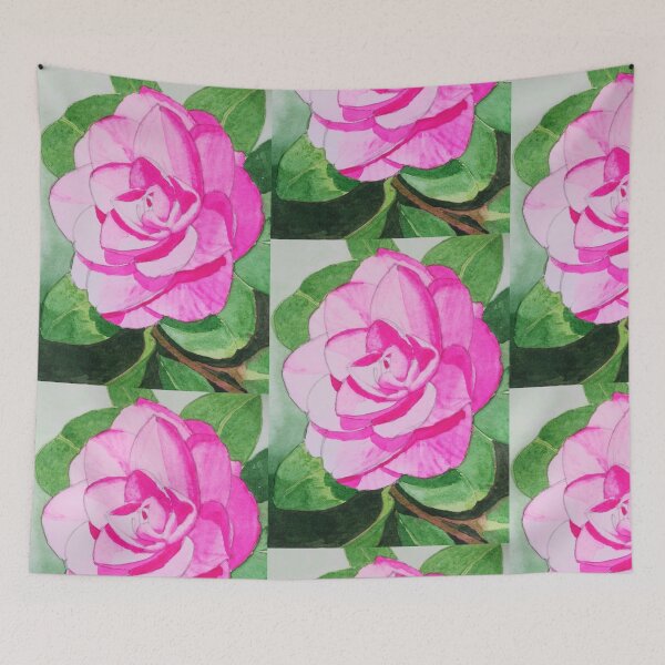 Item preview, Single Pink camellia watercolour flower painting designed and sold by esvb.