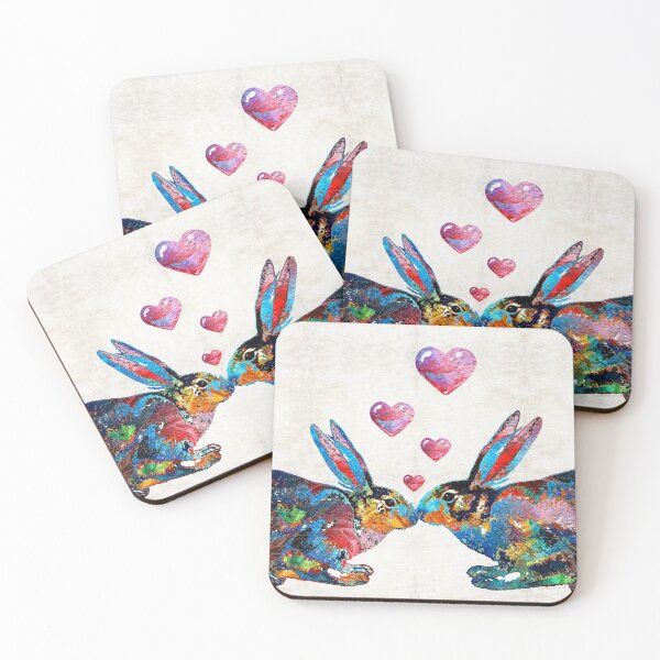 Item preview, Bunny Rabbit Art - Hopped Up On Love - By Sharon Cummings designed and sold by Sharon Cummings Art.