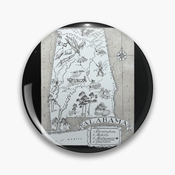 Item preview, Vintage Alabama Map designed and sold by flippinsg.