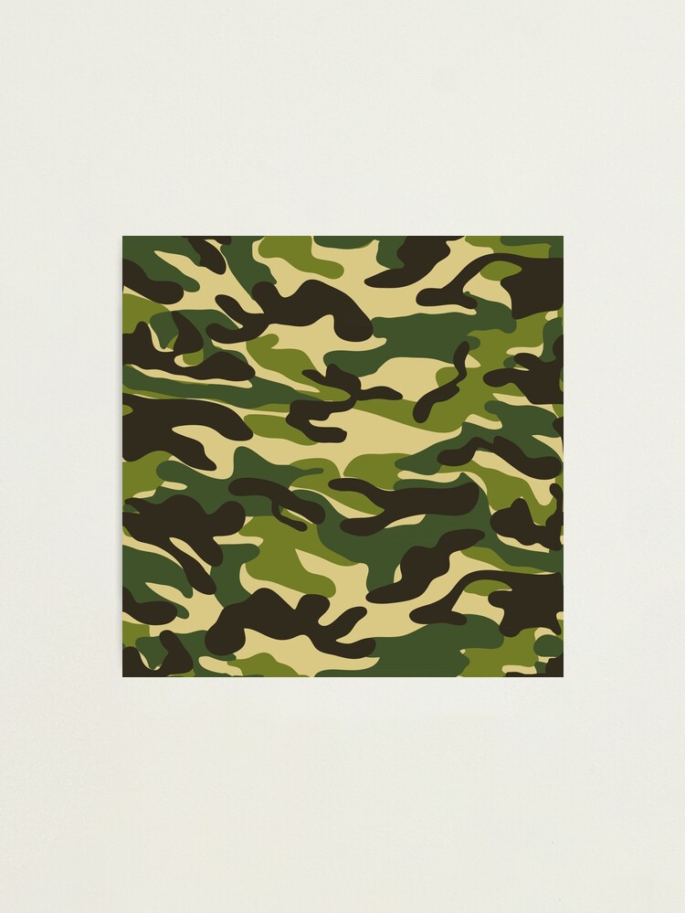 Green Camo Paper, Military Camouflage, Multicam Camo, Forest Dark Green,  Seamless Pattern, 12x12 