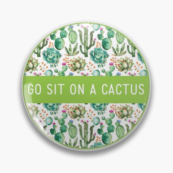 Watercolor Cactus Pattern Pin