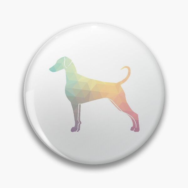Doberman Pinscher Dog Breed Silhouette Filled with Geometric Pattern in Pastel Pin