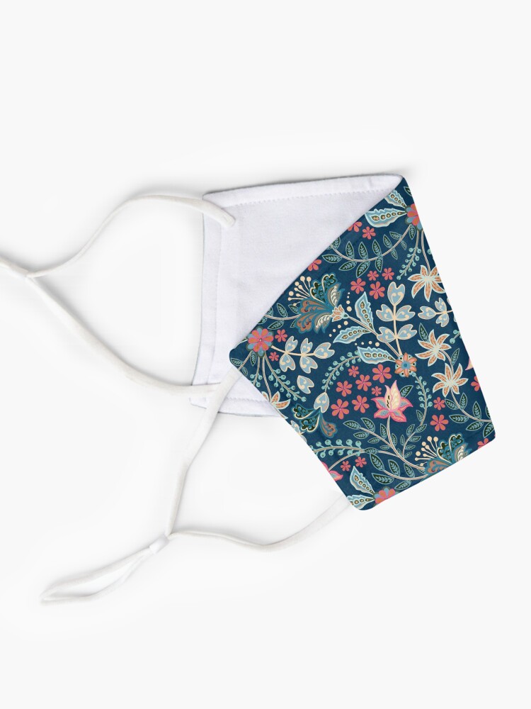 Alternate view of Summer Floral Blue Mask
