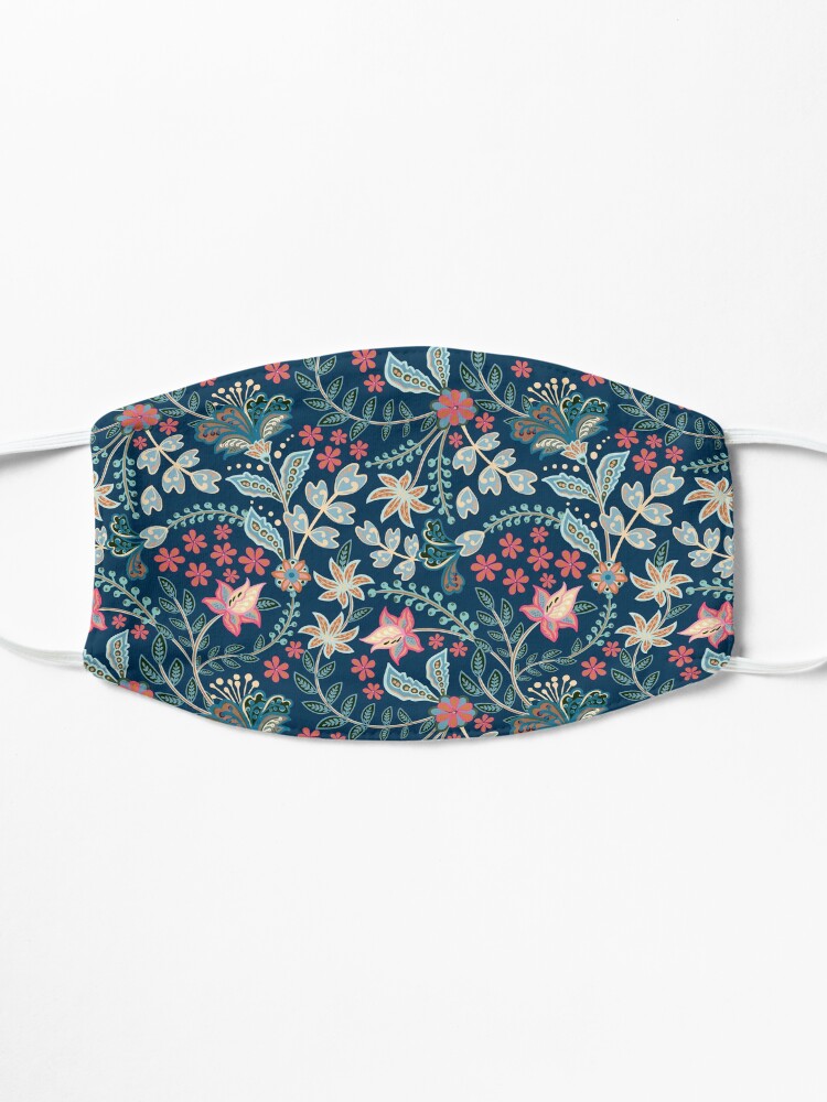 Alternate view of Summer Floral Blue Mask