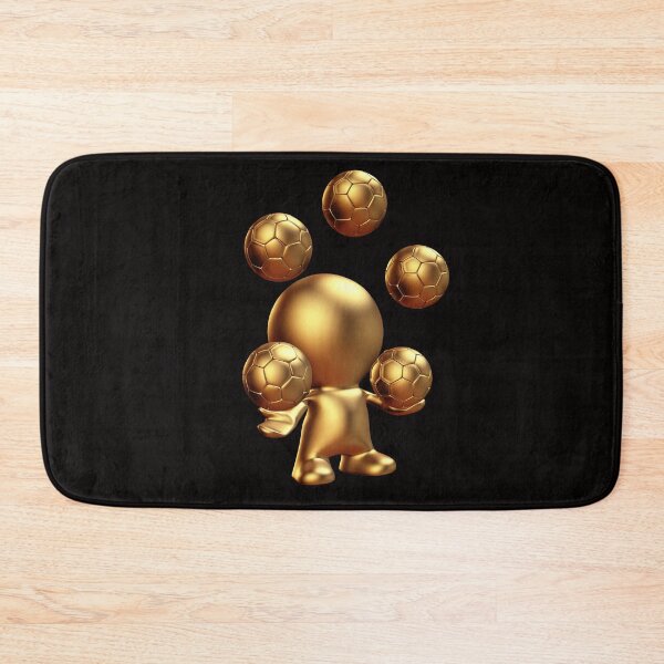 Item preview, cute golden man juggling five soccer balls designed and sold by DottedYeti.