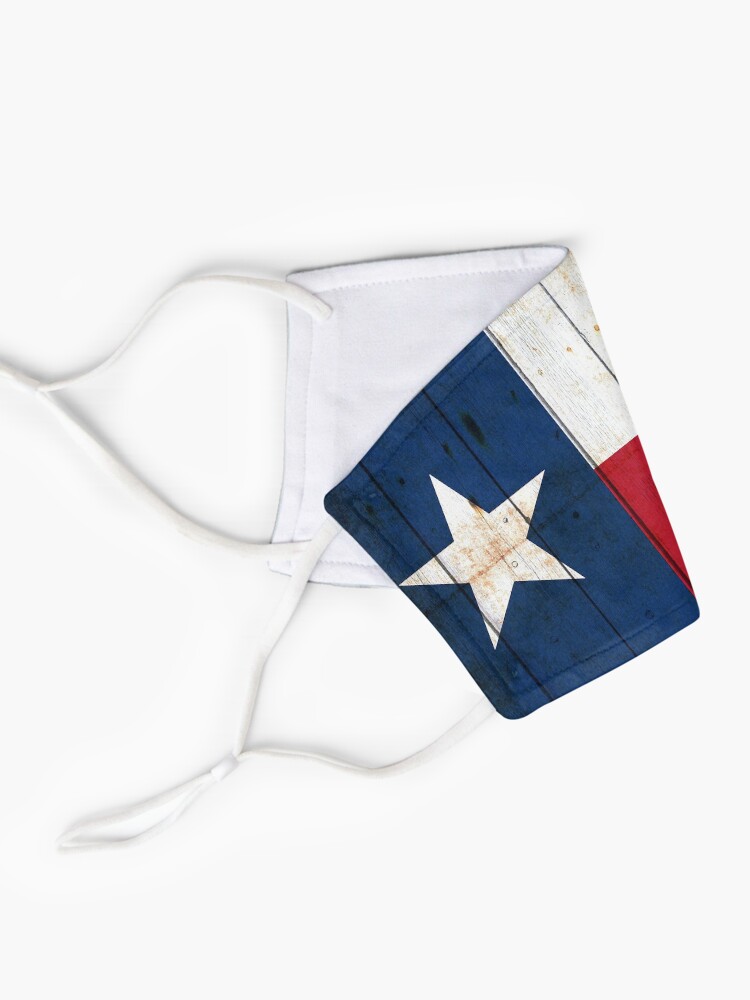 Alternate view of Texas Flag on Old Barn Wood Mask