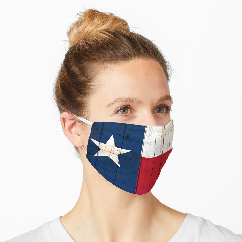 Texas Flag on Old Barn Wood Mask