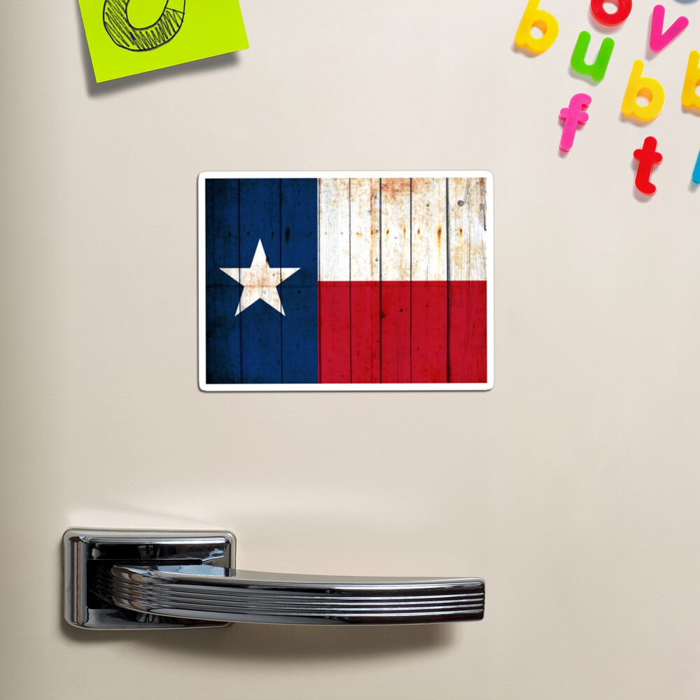 Texas Flag on Old Barn Wood Magnet