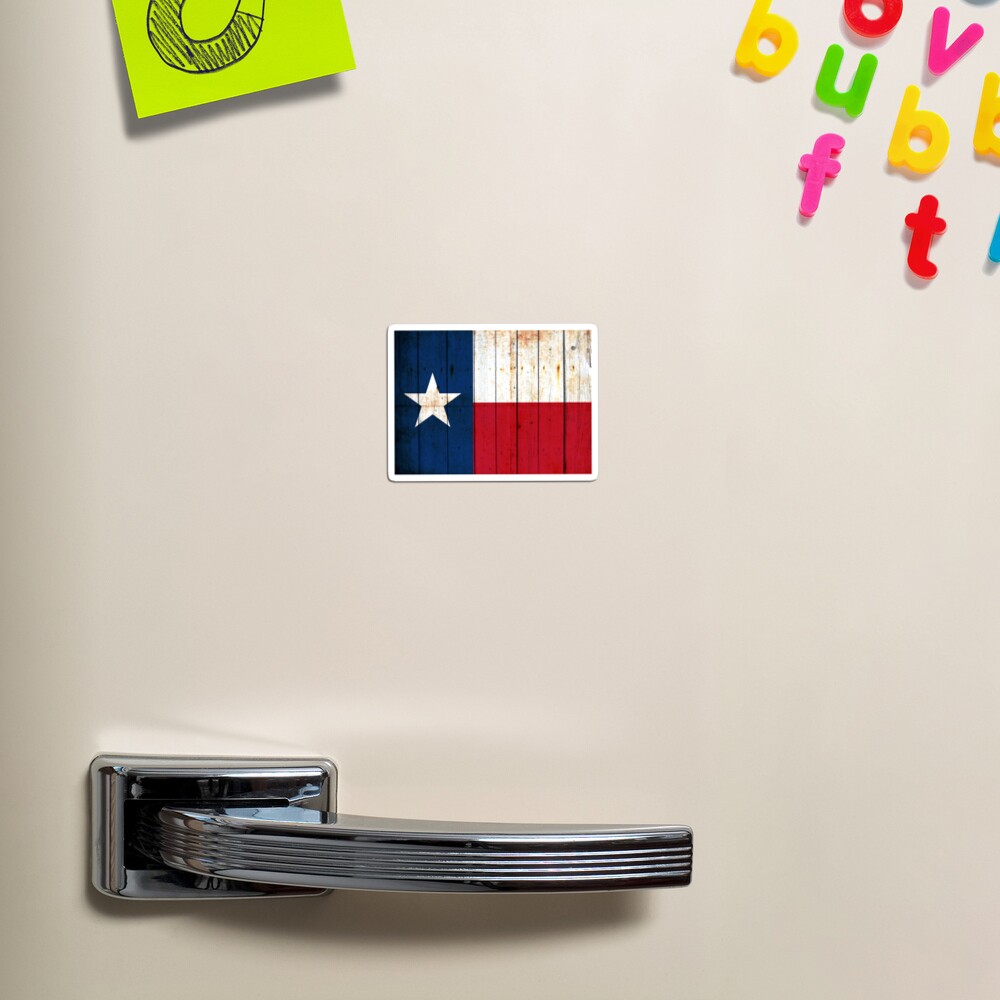 Texas Flag on Old Barn Wood Magnet