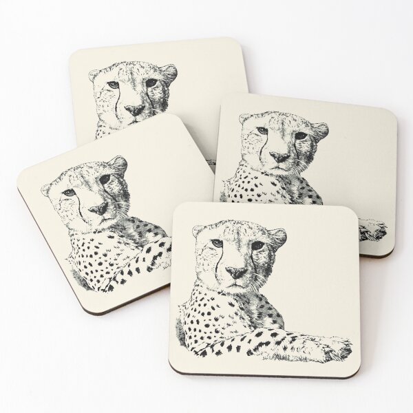 Item preview, Cheetah Animal Portrait black and white (light background) designed and sold by MMMSdesigns.