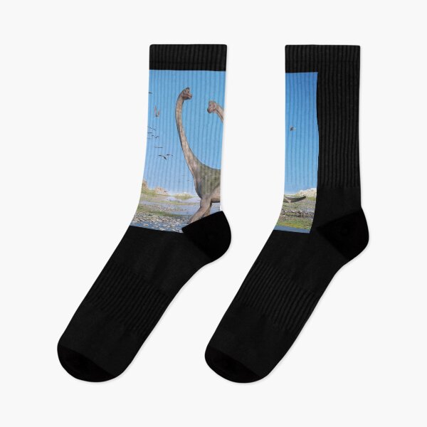 Item preview, couple of Brachiosaurus altithorax dinosaurs and  Pterosaurs  designed and sold by DottedYeti.