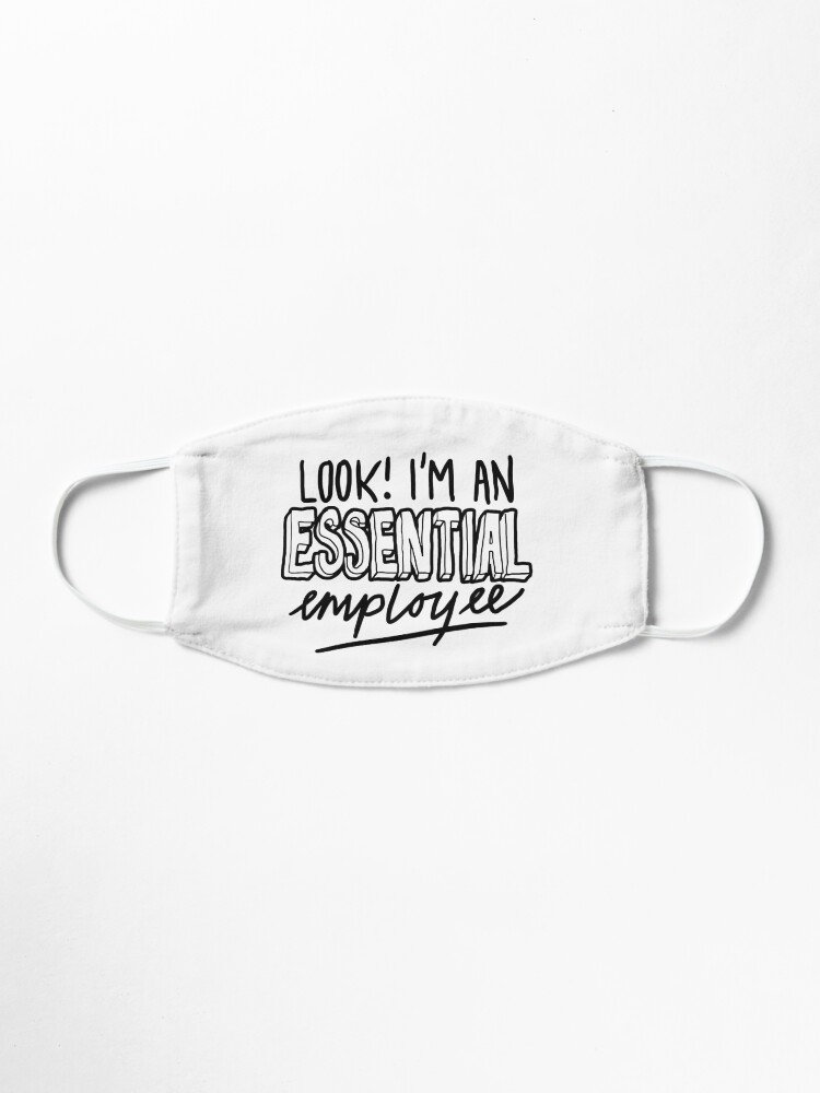 Alternate view of Funny Essential Employee Meme Mask