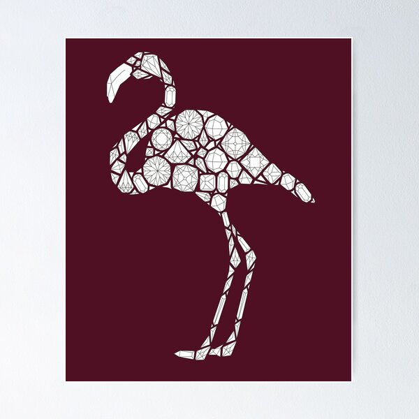 Item preview, Flamingo Diamonds Coloring Page, Adult Coloring Book Illustration Bird designed and sold by Anna Grunduls.