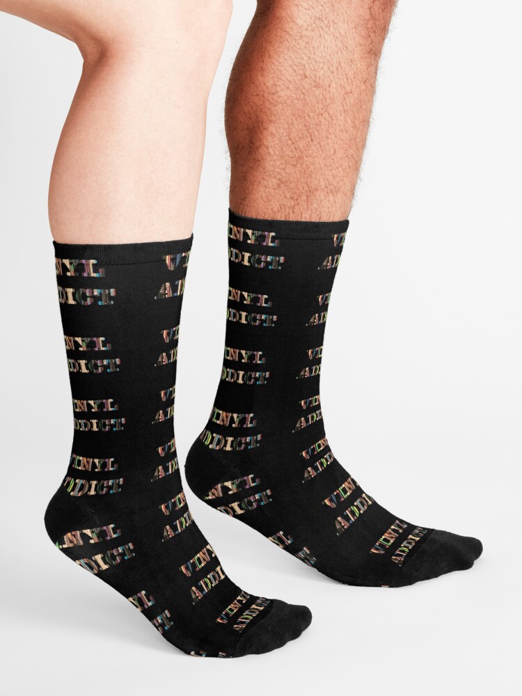 "Vinyl Addict" Socks by Iheartrecords Redbubble